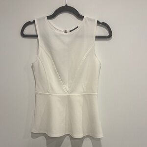 Dynamite Ivory Sleeveless Peplum Blouse